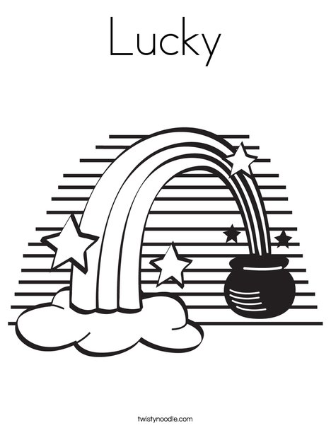 Rainbow and a Pot of Gold Coloring Page