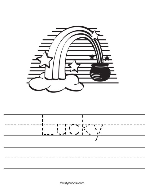 Rainbow and a Pot of Gold Worksheet