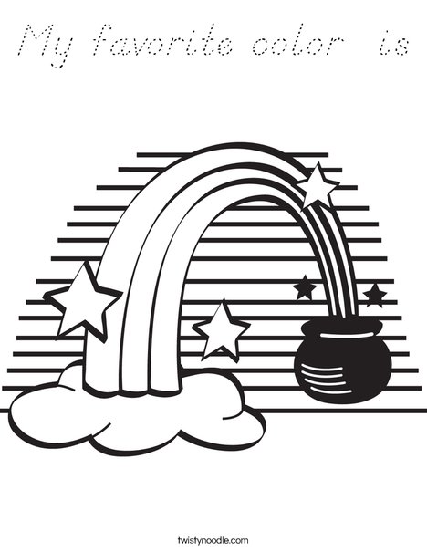 Rainbow and a Pot of Gold Coloring Page