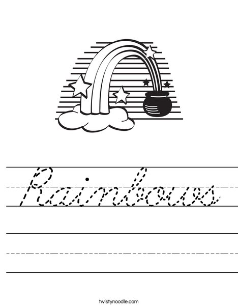 Rainbow and a Pot of Gold Worksheet