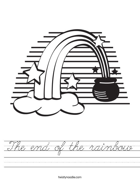 Rainbow and a Pot of Gold Worksheet