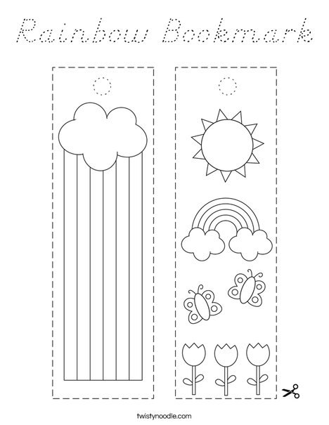 Rainbow Bookmark Coloring Page
