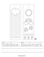 Rainbow Bookmark Handwriting Sheet