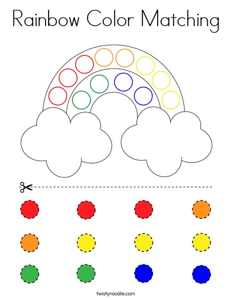 Rainbow Color Matching Coloring Page