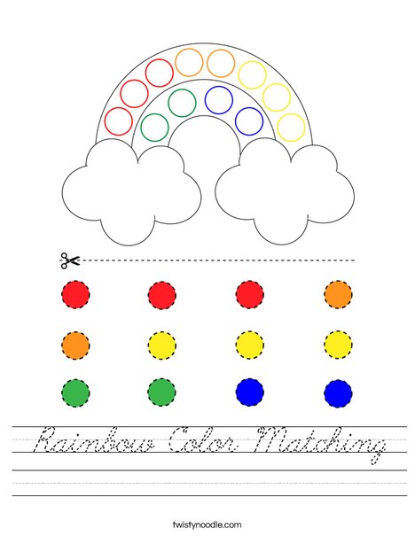 Rainbow Color Matching Worksheet