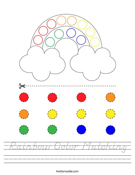 Rainbow Color Matching Worksheet