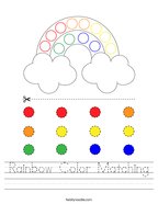 Rainbow Color Matching Handwriting Sheet