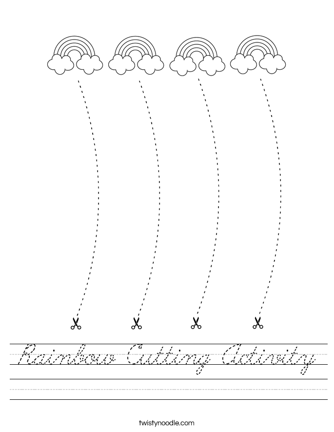Rainbow Cutting Activity Worksheet