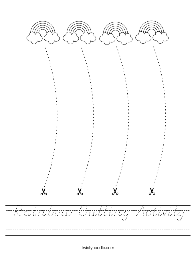 Rainbow Cutting Activity Worksheet