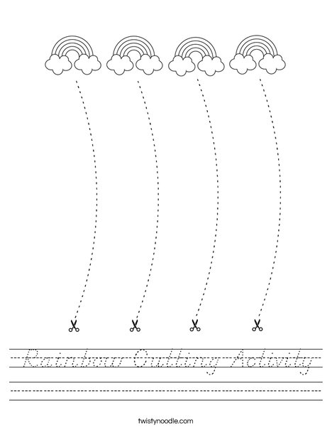 Rainbow Cutting Activity Worksheet