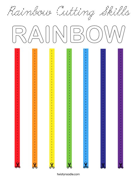 Rainbow Cutting Skills Coloring Page