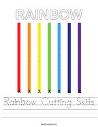 Rainbow Cutting Skills Handwriting Sheet