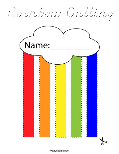 Rainbow Cutting Coloring Page