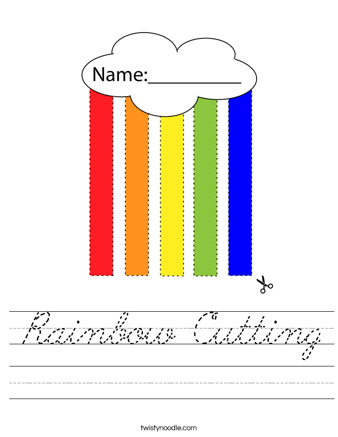 Rainbow Cutting Worksheet