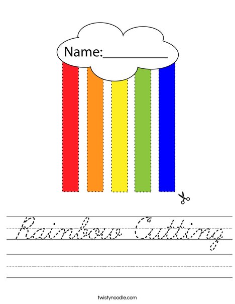 Rainbow Cutting Worksheet