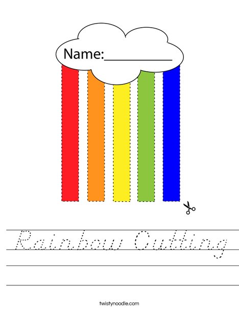 Rainbow Cutting Worksheet