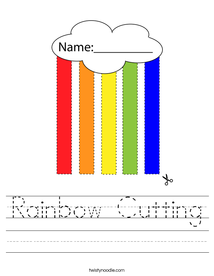 Rainbow Cutting Worksheet