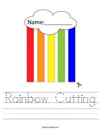 Rainbow Cutting Handwriting Sheet