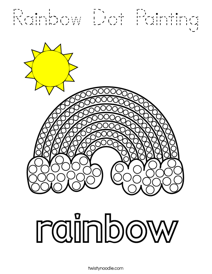 Rainbow Dot Painting Coloring Page