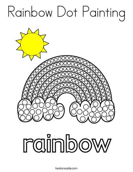 Rainbow Dot Painting Coloring Page Twisty Noodle - Dot Painting Colouring Pages