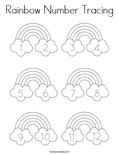 Rainbow Number Tracing Coloring Page