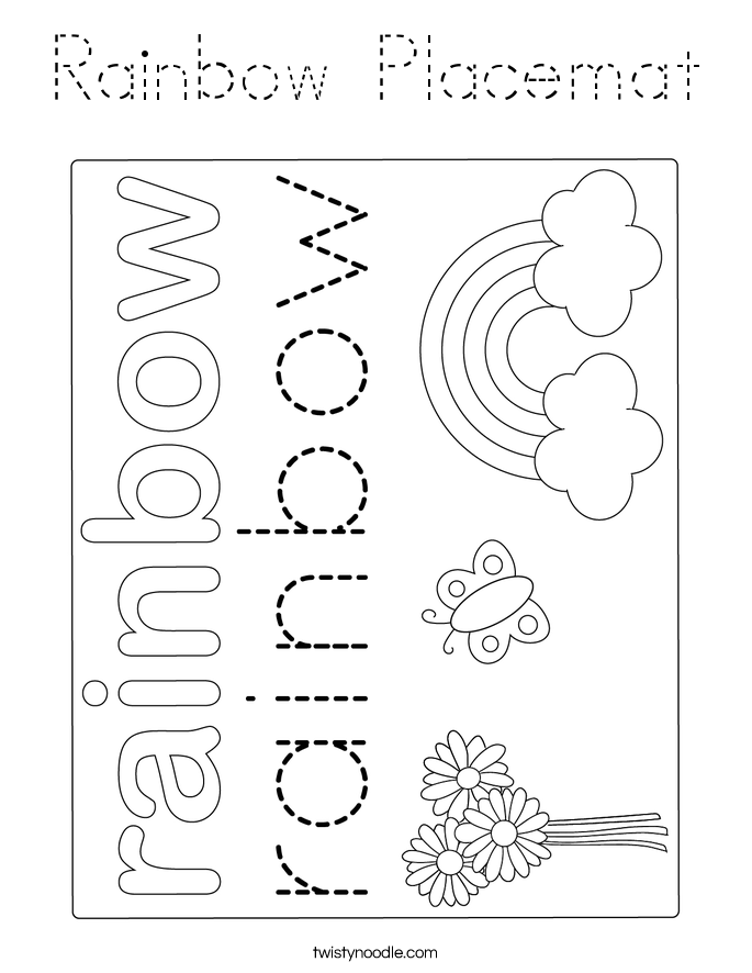 Rainbow Placemat Coloring Page