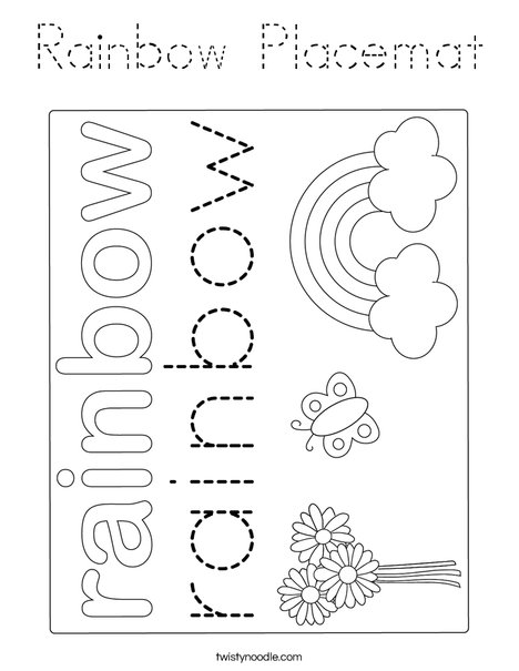 Rainbow Placemat Coloring Page