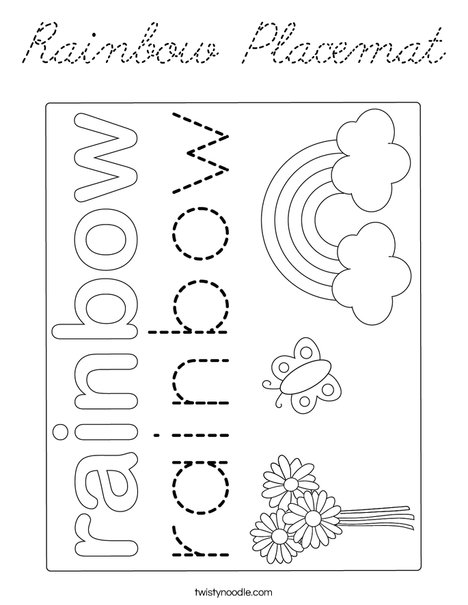 Rainbow Placemat Coloring Page