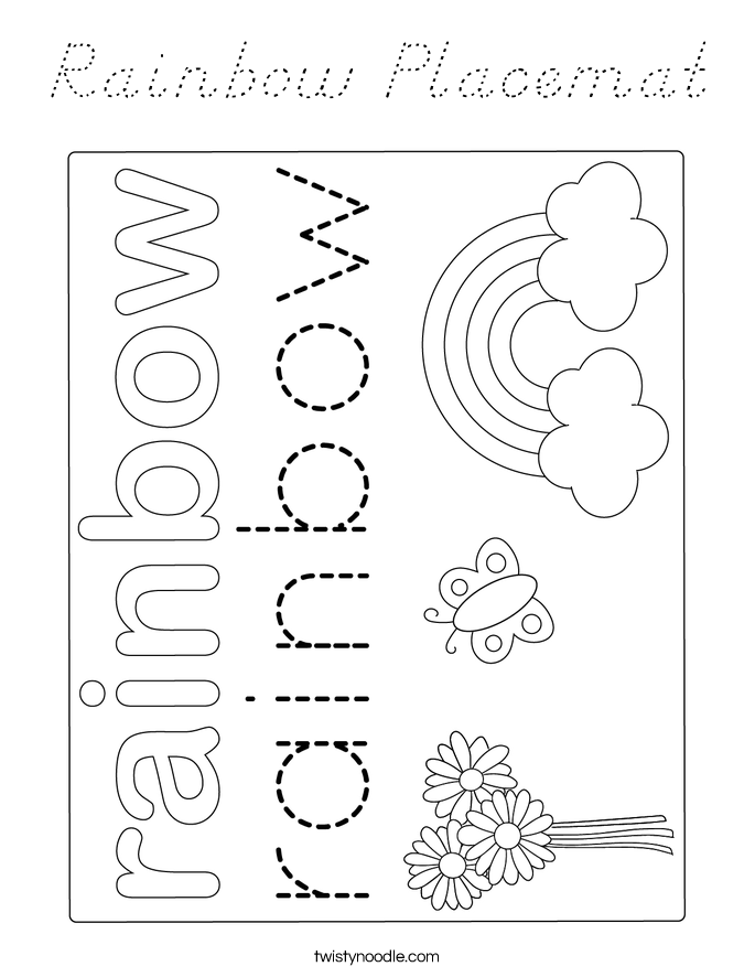 Rainbow Placemat Coloring Page