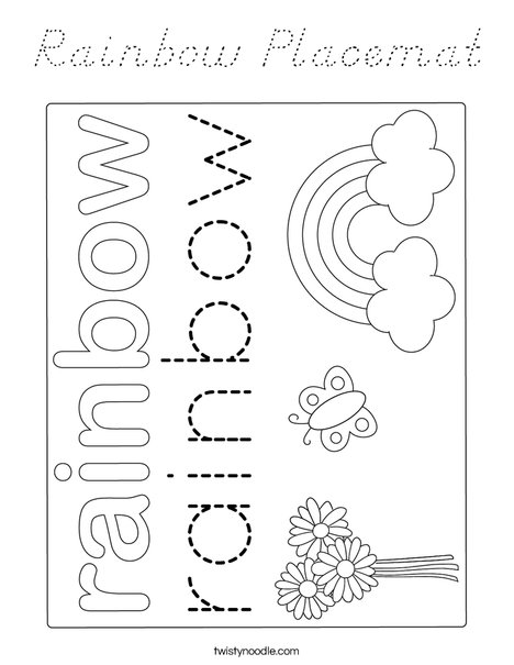 Rainbow Placemat Coloring Page