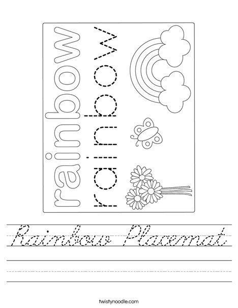 Rainbow Placemat Worksheet