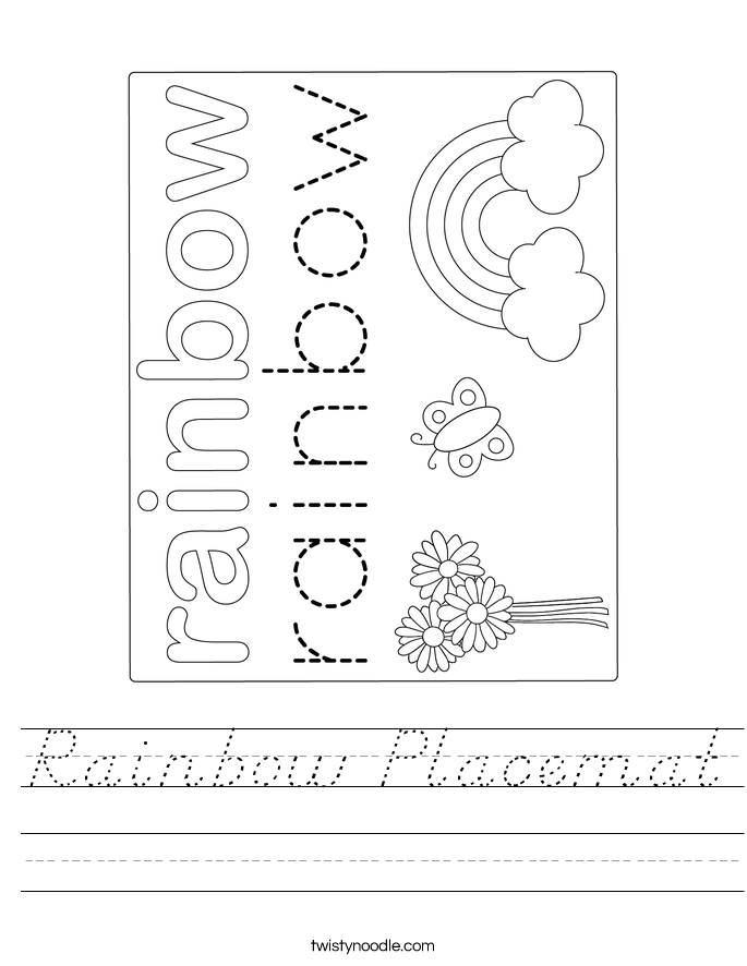 Rainbow Placemat Worksheet