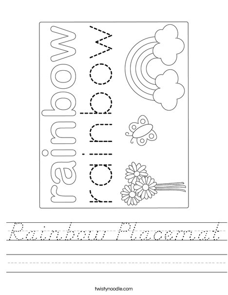 Rainbow Placemat Worksheet