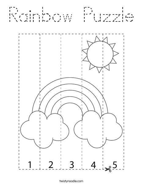 Rainbow Puzzle Coloring Page