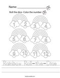 Rainbow Roll-the-Dice Worksheet