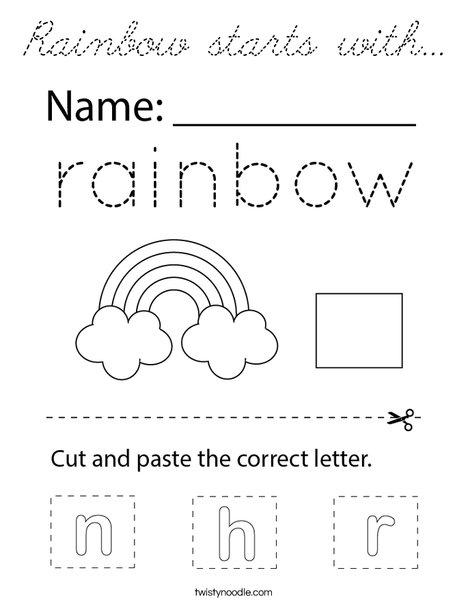 Rainbow starts with... Coloring Page