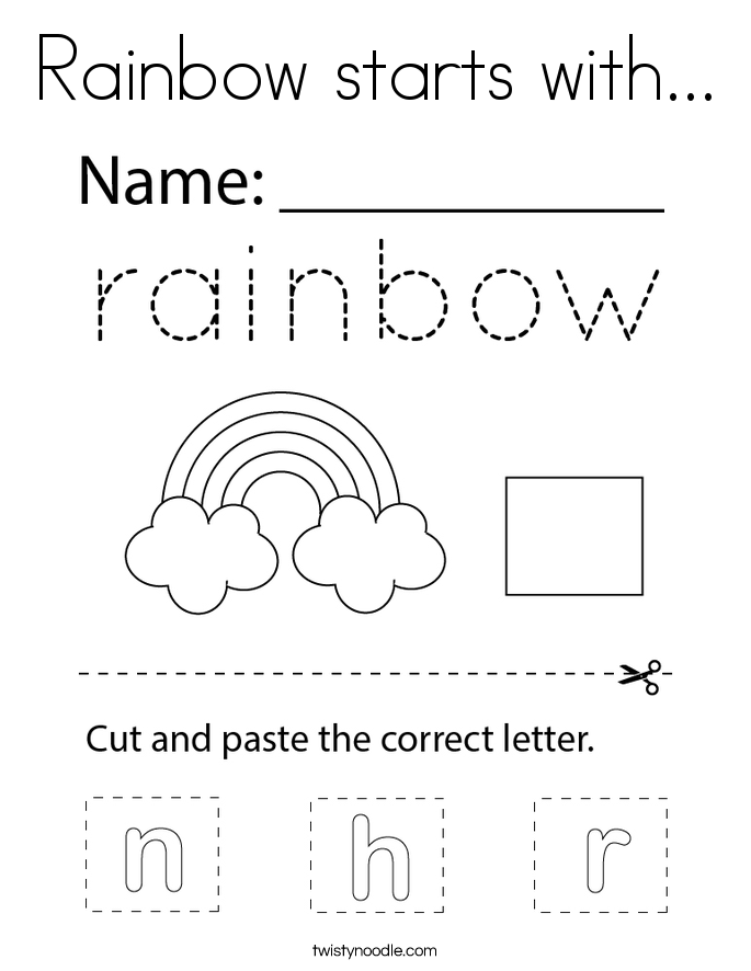 Rainbow starts with... Coloring Page