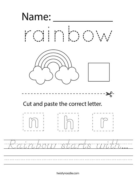 Rainbow starts with... Worksheet