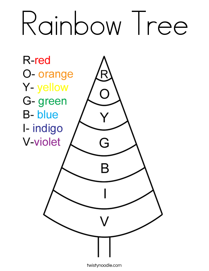Rainbow Tree Coloring Page