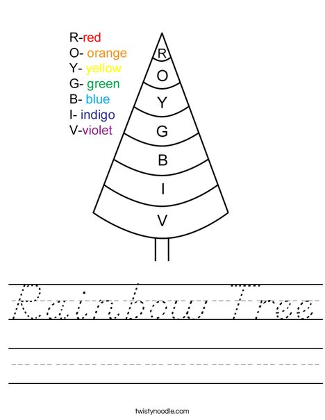 Rainbow Tree Worksheet
