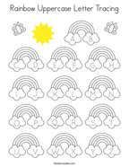 Rainbow Uppercase Letter Tracing Coloring Page
