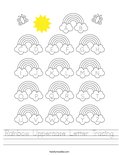 Rainbow Uppercase Letter Tracing Worksheet