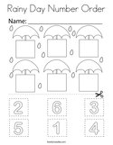 Rainy Day Number Order Coloring Page