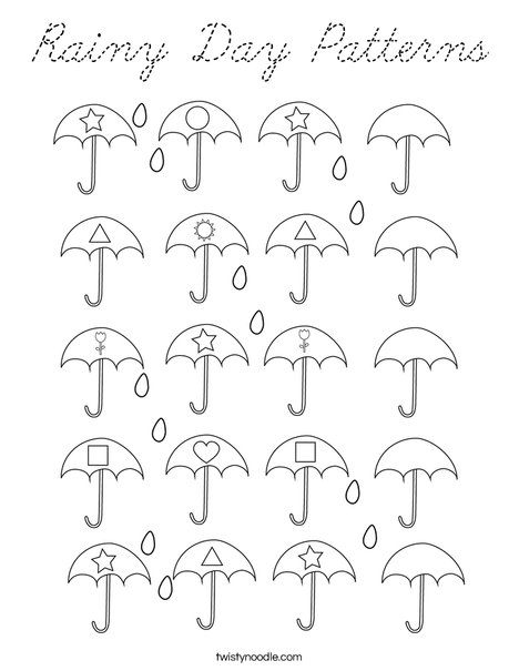 Rainy Day Patterns Coloring Page