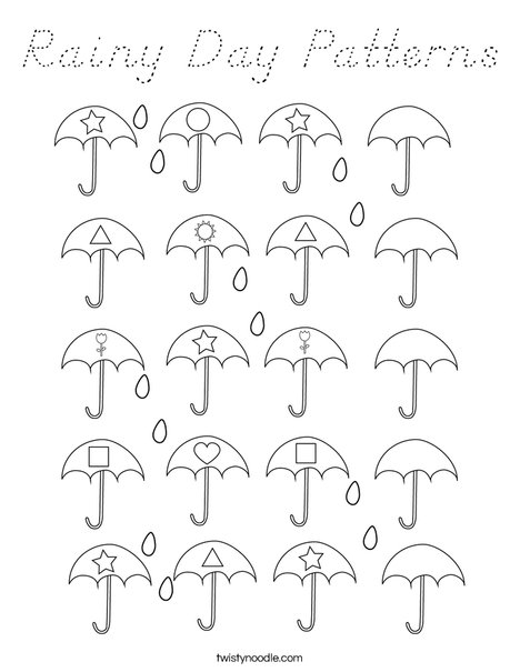 Rainy Day Patterns Coloring Page