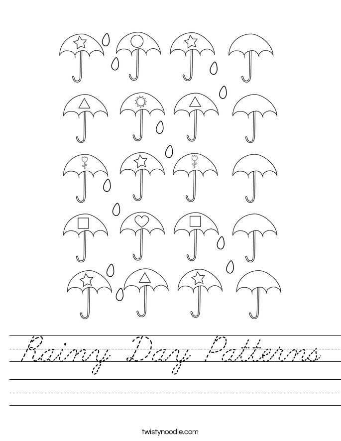 Rainy Day Patterns Worksheet