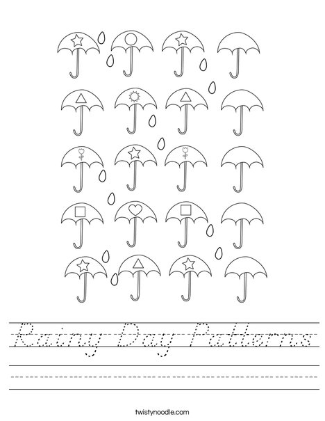 Rainy Day Patterns Worksheet