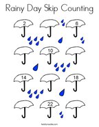 Rainy Day Skip Counting Coloring Page