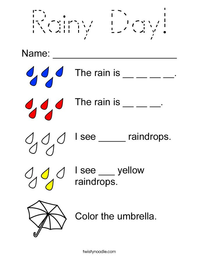 Rainy Day! Coloring Page