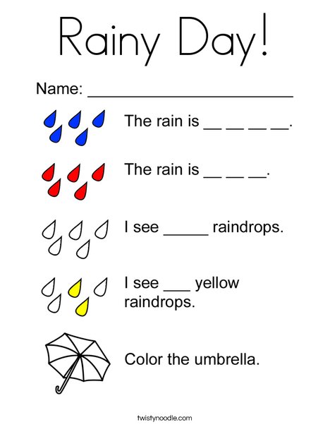 raindrops coloring pages